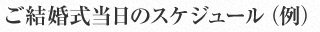 ご結婚式当日のスケジュール（例）